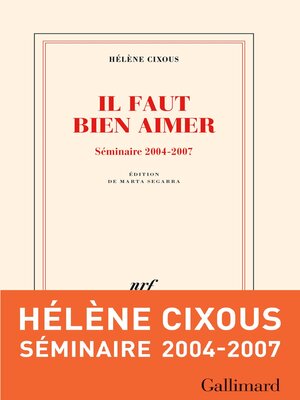 cover image of Il faut bien aimer. Séminaire 2004-2007